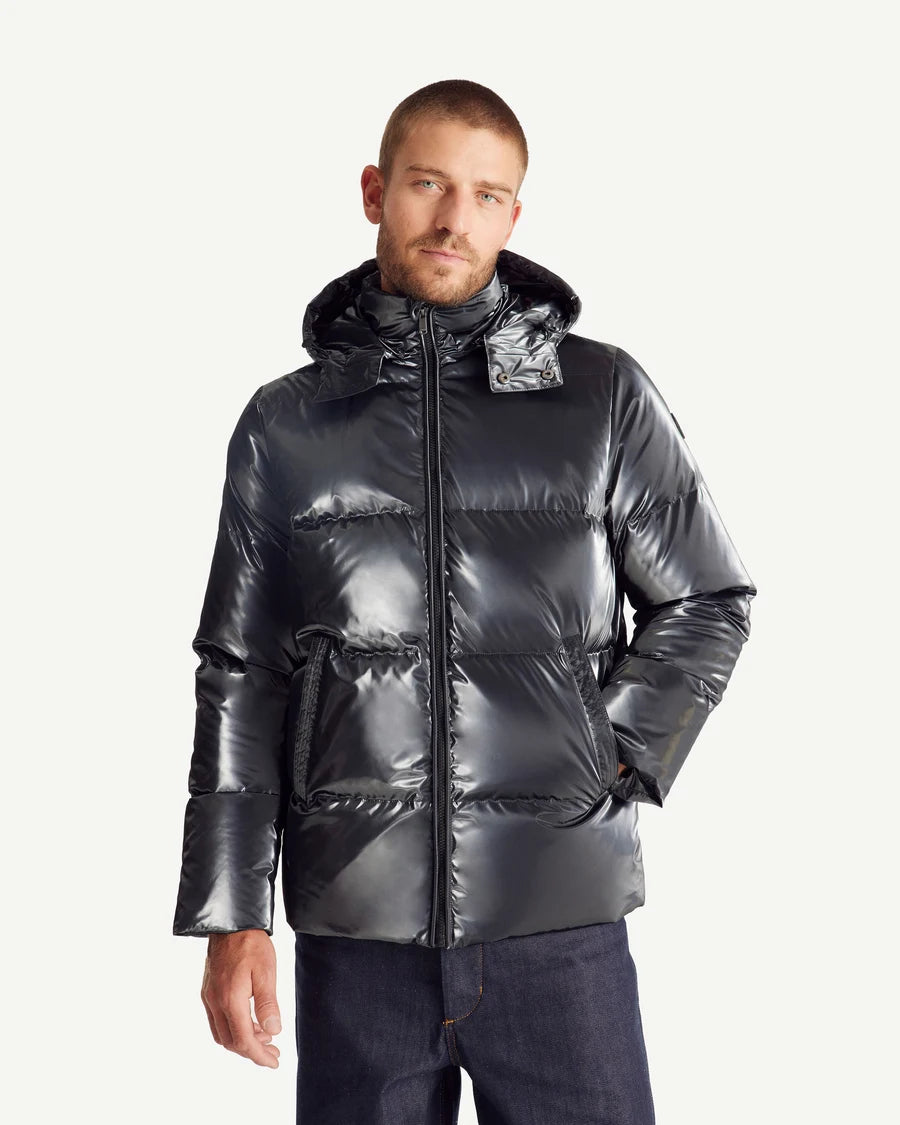 Doudoune Grand Froid nacrée Noir Preston Glossy